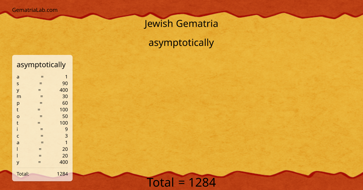 asymptotically in jewish Gematria