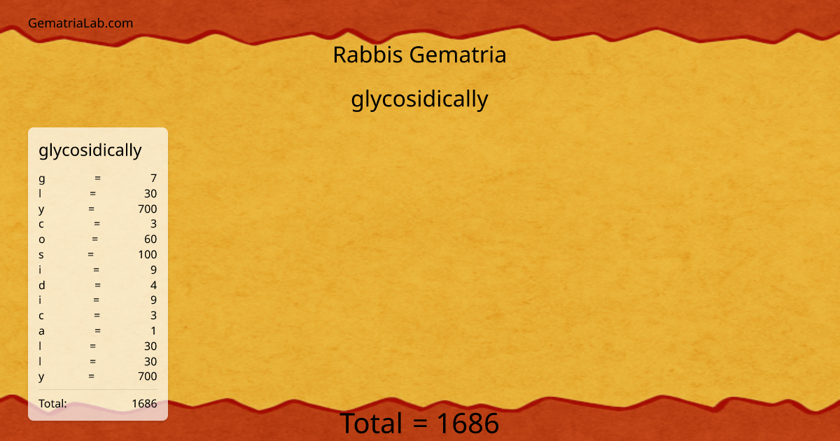 glycosidically in rabbis Gematria