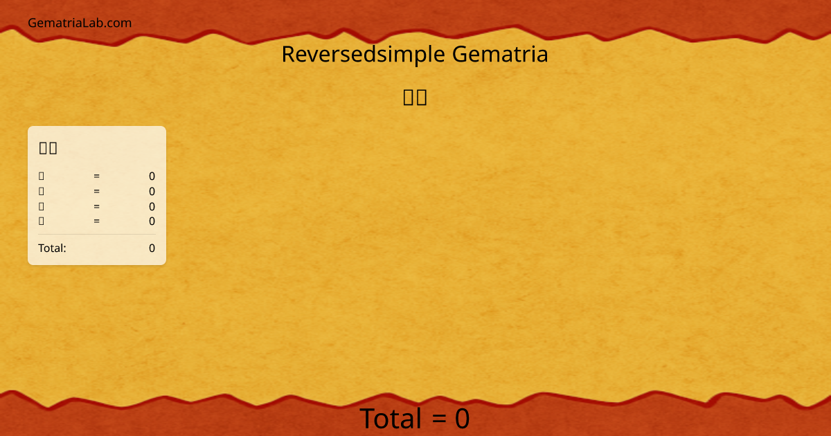 𐤀𐤋 in reversedsimple Gematria
