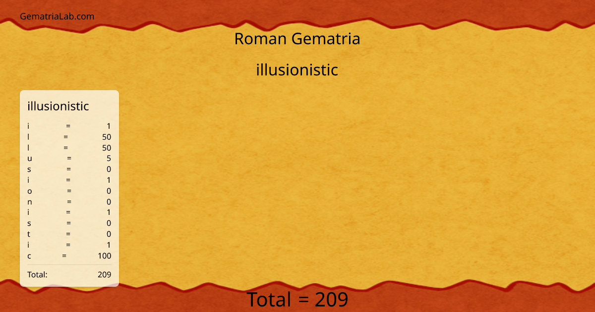 illusionistic in roman Gematria